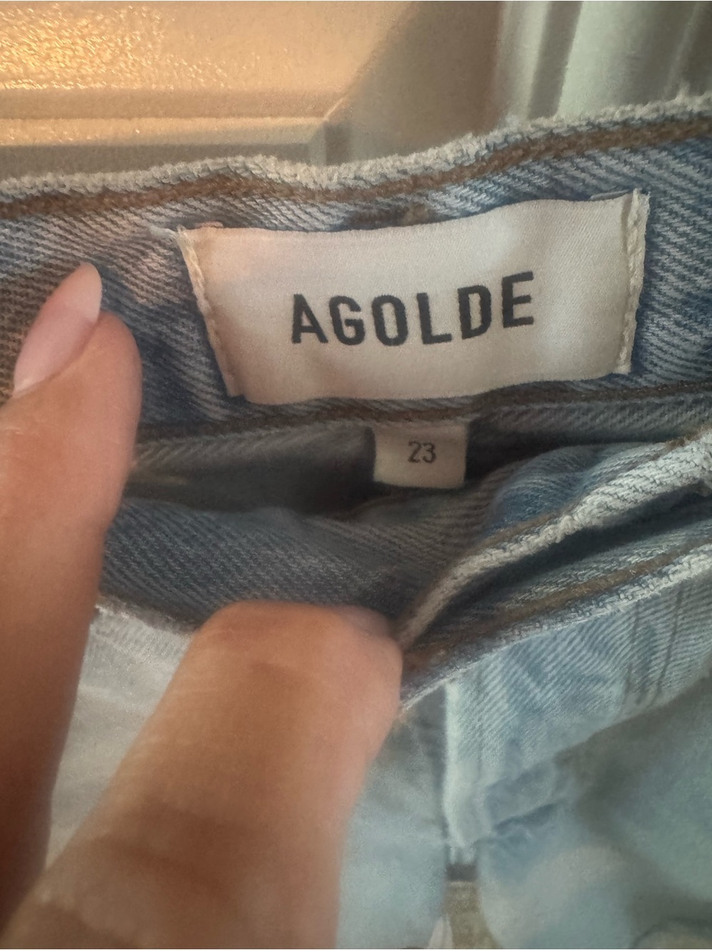 AGOLDE PARKER LONG FRAYED SHORTS SIZE 23 - Picture 5 of 6